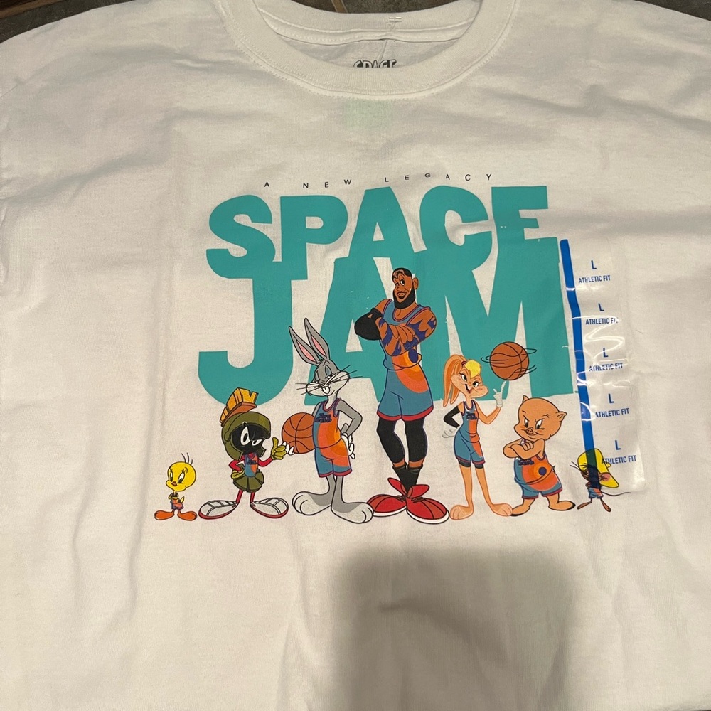 NWT Space Jam Men's White Graphic T-Shirt